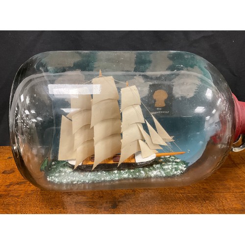 2156 - Maritime Interest - early 20th century handcrafted ships in bottles including FR.371 Brighter Hope, ... 