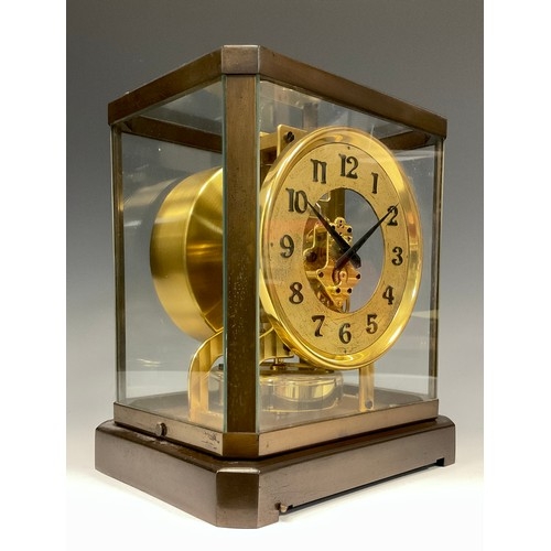 1981A - An Art Deco style Jaeger le Coultre, Atmos clock, design by Jean Leon Reutter, centre bracket engrav... 