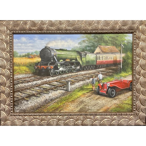 570 - Chris Howells (British 20th century)  
The Flying Scotsman  
signed, oil on canvas