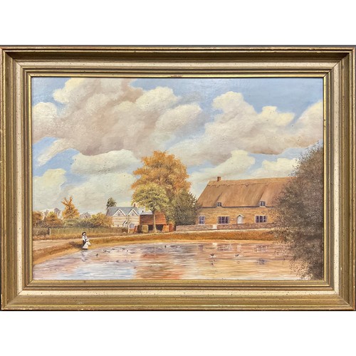 571 - Robert A. Wademan (English School, 20th century) 
The Mill Pond 
signed, oil on board, 37cm x 53cm