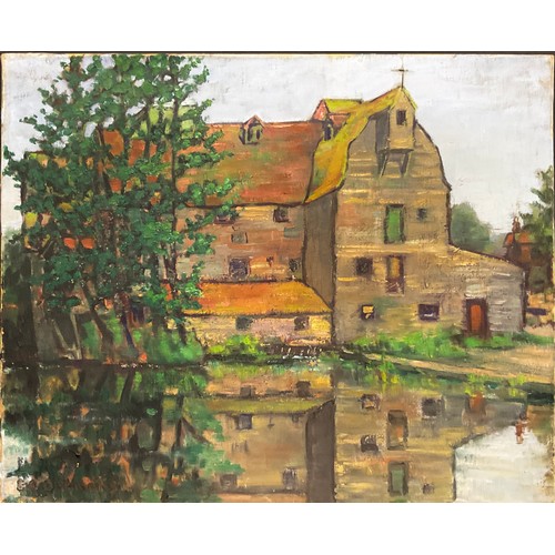 575 - French School, early 20th century 
The Water Mill 
indistinctly signed, inscription to verso, oil on... 