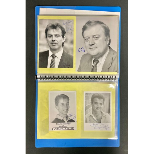 583 - Signatures & Autographs - a photograph book of mostly signed and inscribed celebrity postcards, incl... 