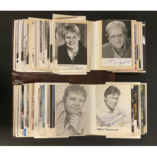 586 - Signatures & Autographs - a photograph book of mostly signed celebrity postcards, including Norman W... 