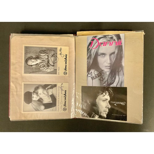 588 - Signatures & Autographs - a photograph book of mostly signed celebrity postcards, including Tommy Co... 