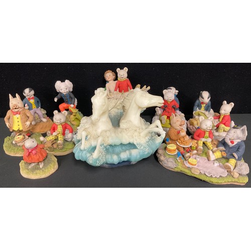 29 - An Arden Sculptures Rupert model, King Neptune's Horses, R100, 32cm long, a/f; others, Rupert and Bi... 