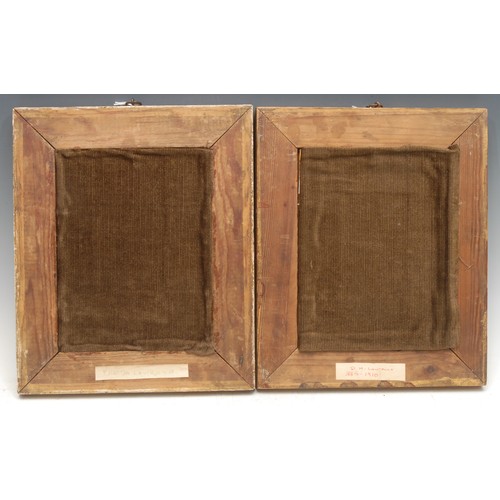 31 - V.M. Bates (English School, early 20th century) 
a pair, D.H Lawrence and his wife Frieda
signed, ac... 