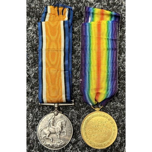 3003 - WW1 British War Medal and Victory Medal to 82829 Dvr H Cooling, Royal Artillery, complete with origi... 