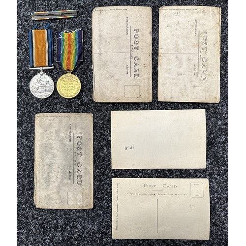 3010 - WW1 British War Medal and Victory Medal to 23663 Driver Sidney Hayes, Royal Field Artillery, complet... 