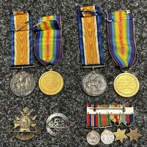 3014 - WW1 British War Medal and Victory Medal to 48682 Pte JR Mansfield, Notts & Derby Regt complete with ... 