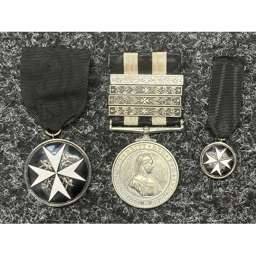 3017 - St Johns medals to two brothers comprising of: WW2 British Defence Medal, Service Medal of the Order... 