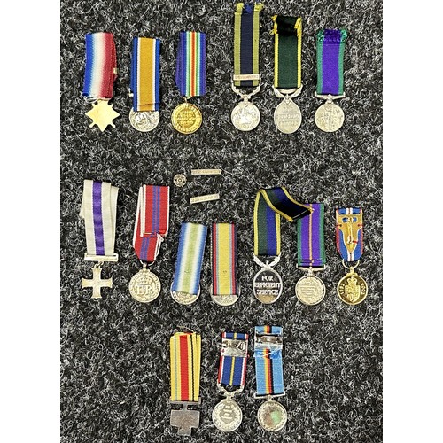 3026 - British Miniature Medal Collection comprising of 16 medals from WW1 to the present day. Along with s... 