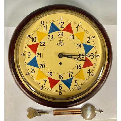 163 - A circular wall clock the dial inscribed RAF, approx. 38cm diameter