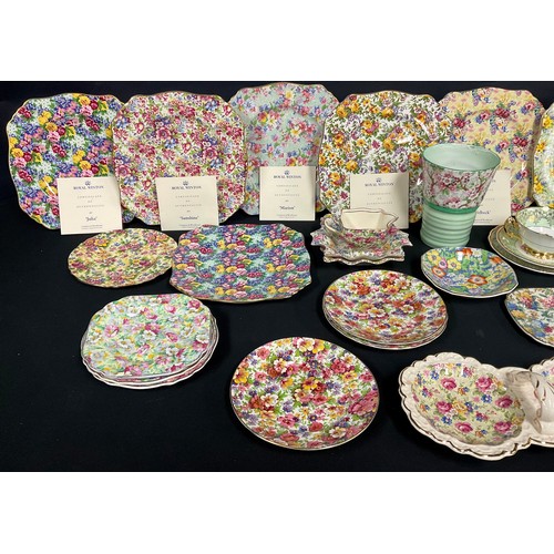198 - A set of eight Royal Winton chintz plates, Compton & Woodhouse limited editions of 9,500, including ... 