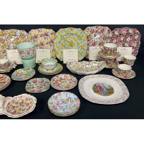 198 - A set of eight Royal Winton chintz plates, Compton & Woodhouse limited editions of 9,500, including ... 