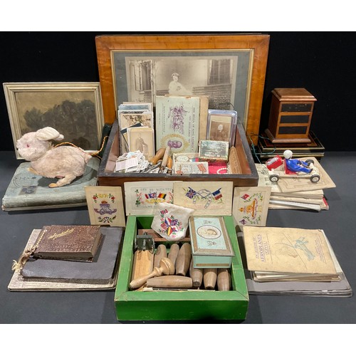 223 - Boxes and Objects - a collection of Victorian carte de visite photographs; postcards, including WWI ... 