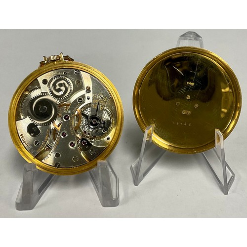 260 - A Mappin 9ct gold cased pocket watch, silver dial, Arabic numerals, subsidiary seconds, stem wind 17... 