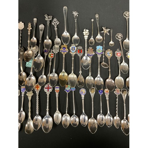 320 - A collection of twenty Victorian and later silver souvenir spoons, some Continental; others silver p... 