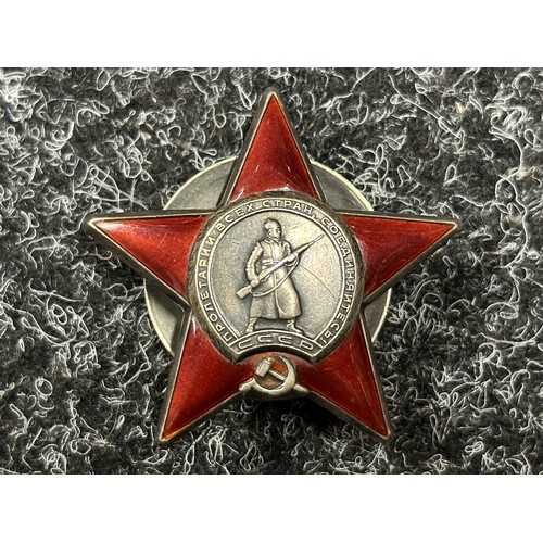 3030 - Soviet Order of the Red Star, Орден Красной Звезды, serial number 2770421. Maker marked. Complete wi... 