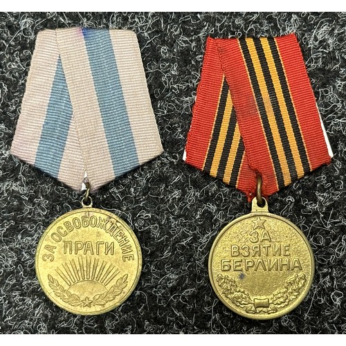 3039 - WW2 Soviet Medals for Liberation of Prague, Capture of Konigsburg x 2, Capture of Berlin. All comple... 