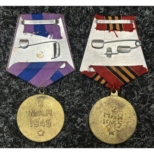 3039 - WW2 Soviet Medals for Liberation of Prague, Capture of Konigsburg x 2, Capture of Berlin. All comple... 