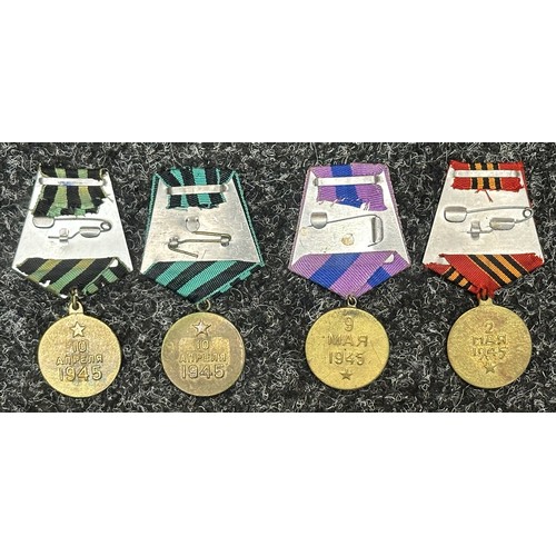 3039 - WW2 Soviet Medals for Liberation of Prague, Capture of Konigsburg x 2, Capture of Berlin. All comple... 