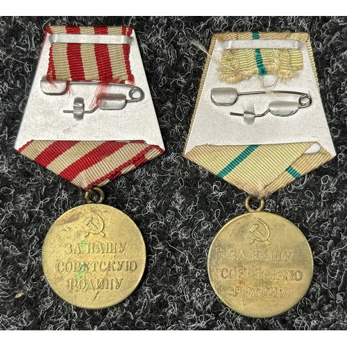 3040 - WW2 Soviet Defence of Moscow Medal, Defence of Leningrad Medal, Defence of Stalingrad Medal and Defe... 