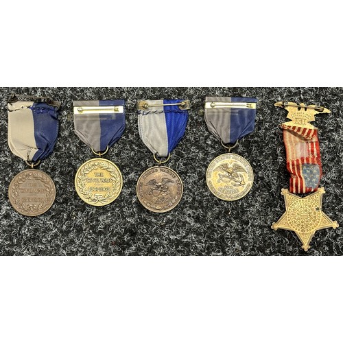 3058 - US Civil War Medal Collection comprising of: Army Civil War Medals x2 : Navy & Marine Corps Civil Wa... 