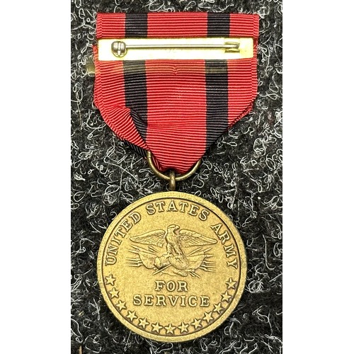 3059 - US Army Indian Wars Medal complete with ribbon. Pin marked 