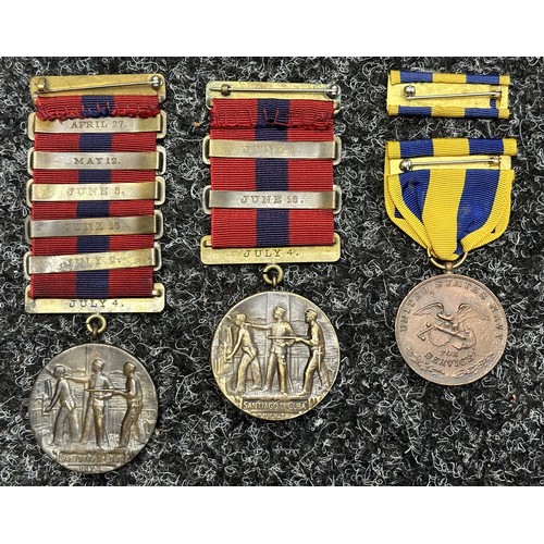 3060 - US West Indies Naval Campaign Medal  (AKA Sampson Medal) x2. One for USS New York with six bars and ... 