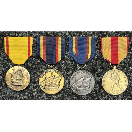 3068 - US Campaign Medals: China Service Medal, US Navy: Yangtze Medal, Navy & USMC x 2: Marine Corps Exped... 