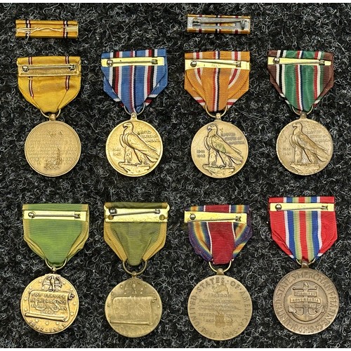 3070 - US WW2 Campaign and Service Medal Collection comprising of : American Defence Service Medal: America... 