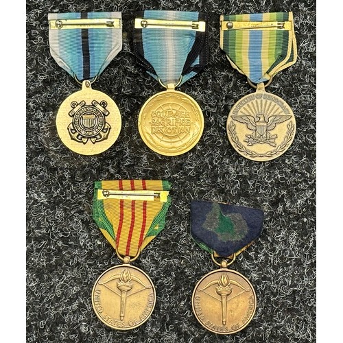 3073 - US Antarctic Service Medal: Coast Guard Artic Service Medal: Armed Forces Service Medal: Vietnam Ser... 