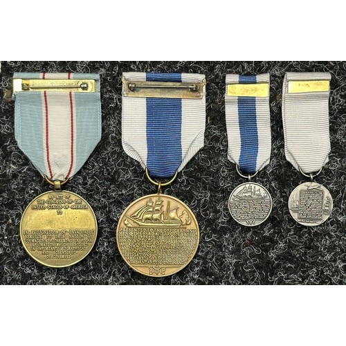 3081 - US Antarctic Expedition Medal: Byrd Antarctic Expedition Medal: two miniatures. All complete with ri... 