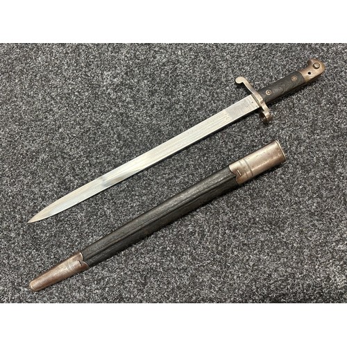 3111 - Martini Henry 1887 Pattern MKIII Bayonet with  unfullered blade 461mm in length, maker marked 