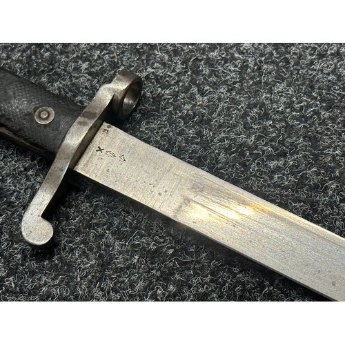 3111 - Martini Henry 1887 Pattern MKIII Bayonet with  unfullered blade 461mm in length, maker marked 