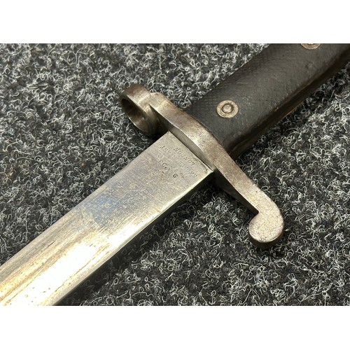 3111 - Martini Henry 1887 Pattern MKIII Bayonet with  unfullered blade 461mm in length, maker marked 