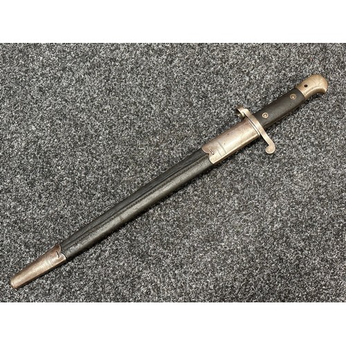 3111 - Martini Henry 1887 Pattern MKIII Bayonet with  unfullered blade 461mm in length, maker marked 