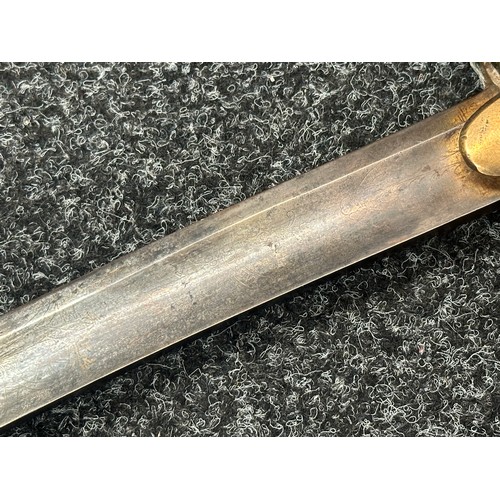 3112 - Georgian British Army Officers Sabre with single edged, curved and fullered blade 775mm in length. G... 