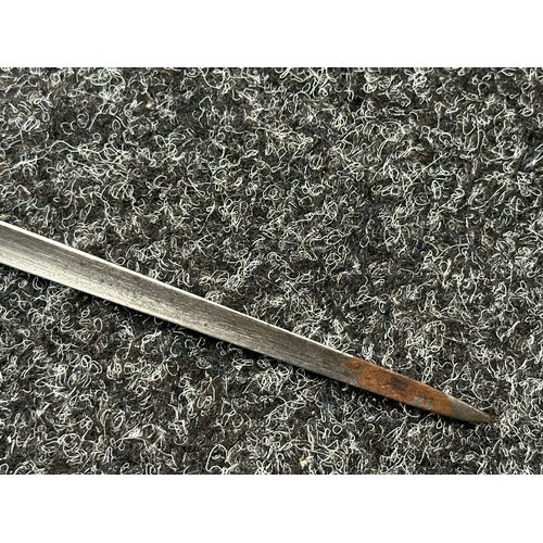 3113 - British Socket Bayonet with triangular fullered blade 550mm in length. Overall length 635mm. No scab... 