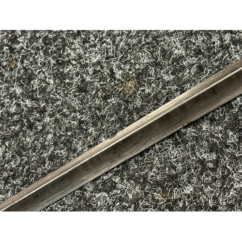 3113 - British Socket Bayonet with triangular fullered blade 550mm in length. Overall length 635mm. No scab... 