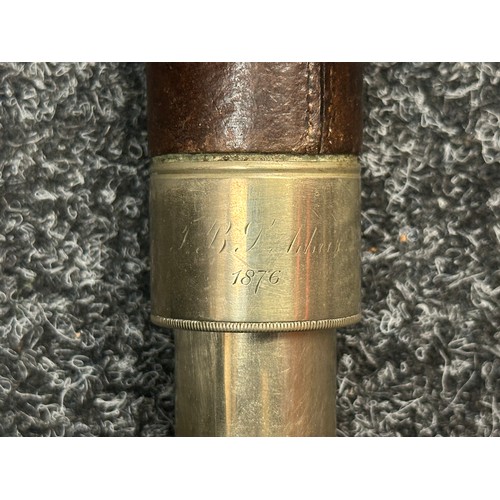 3116 - Victorian Naval Officers Single Draw Telescope by Ross of London, serial number 20837. Engraved 1876... 