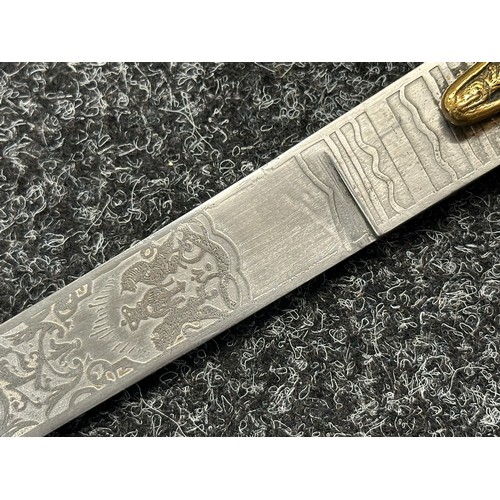 3121 - Victorian General Officers Mameluke Sword with curved blade with etched decoration, proof marked, 84... 