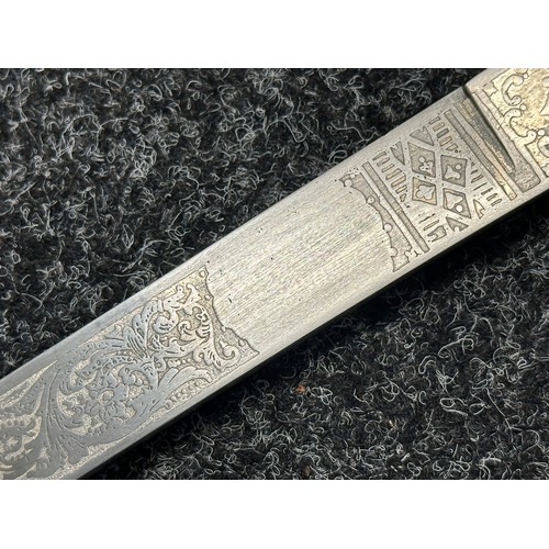 3121 - Victorian General Officers Mameluke Sword with curved blade with etched decoration, proof marked, 84... 