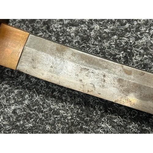 3126 - Japanese Sword with single edged blade 497mm in length, poor condition with many chips out of the cu... 