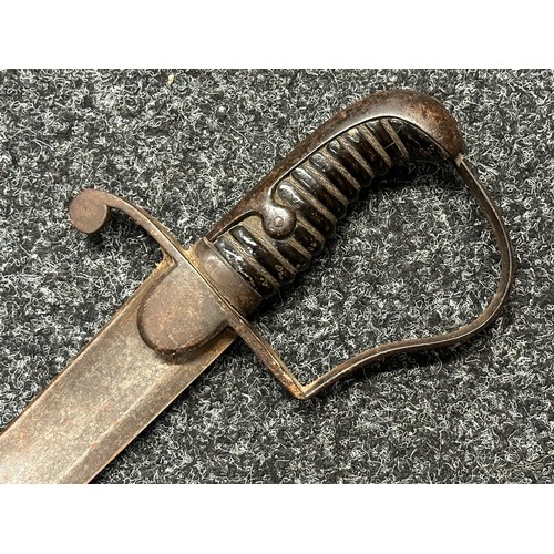 3128 - Victorian British Officers 1821 Pattern Sword with pipe backed single edged blade 827mm in length. W... 