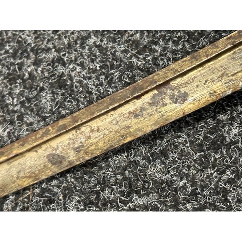 3128 - Victorian British Officers 1821 Pattern Sword with pipe backed single edged blade 827mm in length. W... 