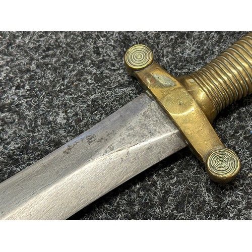 3131 - French M1831 Artillery Short Sword with double edged blade 480mm in length, maker marked 