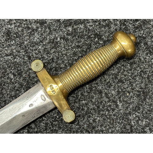 3131 - French M1831 Artillery Short Sword with double edged blade 480mm in length, maker marked 