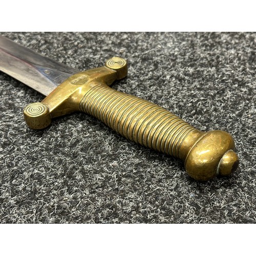 3131 - French M1831 Artillery Short Sword with double edged blade 480mm in length, maker marked 