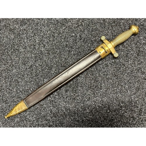 3131 - French M1831 Artillery Short Sword with double edged blade 480mm in length, maker marked 